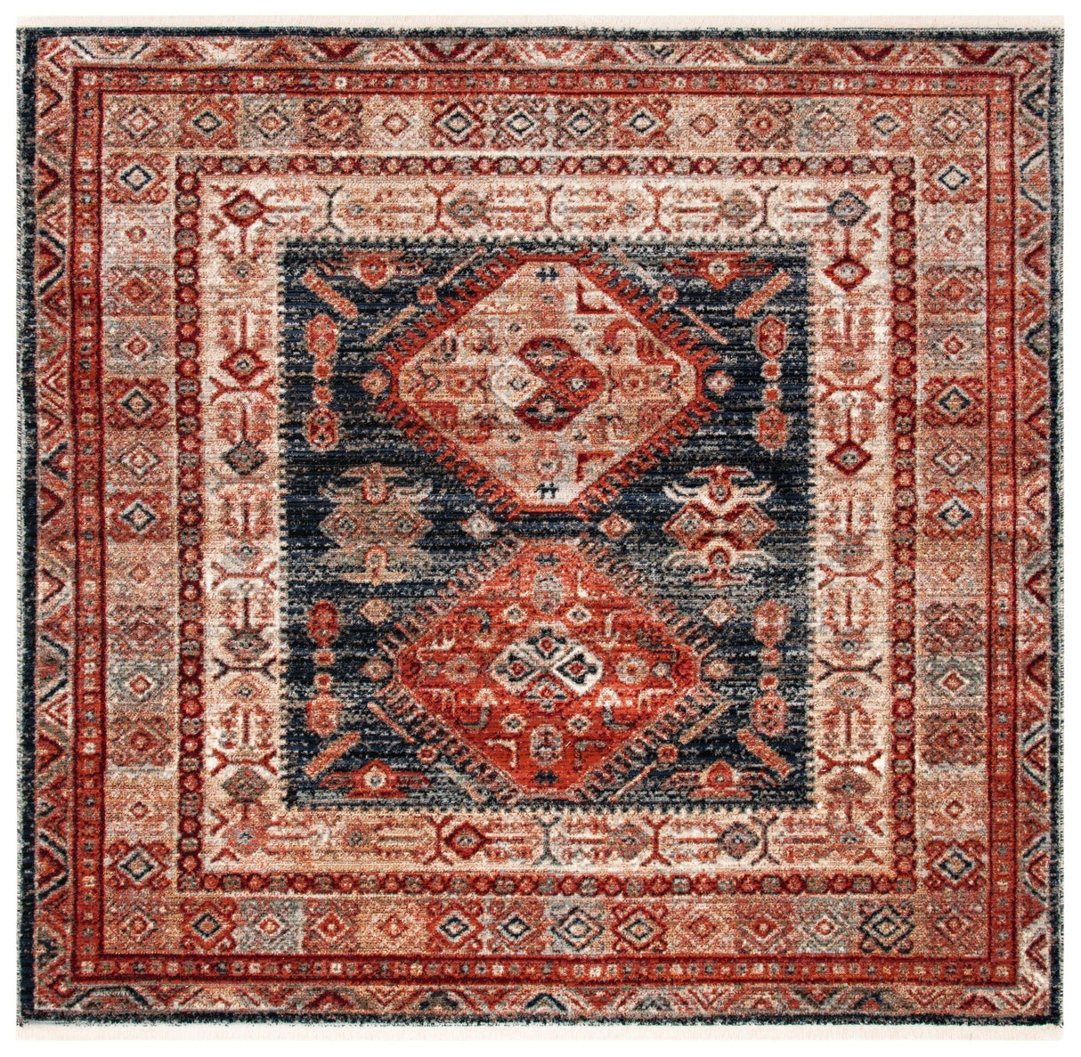 Safavieh Herat Hrt379P Rust/Black Rugs - Safavieh - hrt379p - 7sq
