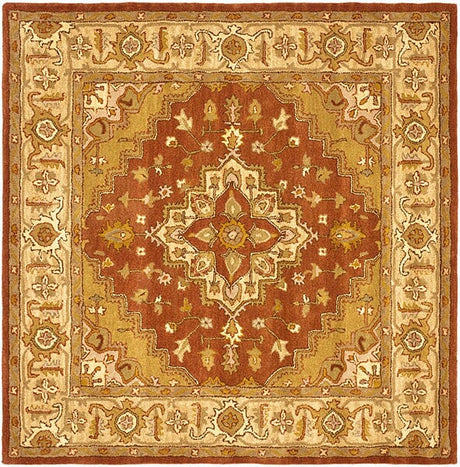 Safavieh Heritage Hg345A Rust / Gold Rugs - Safavieh - hg345a - 6sq