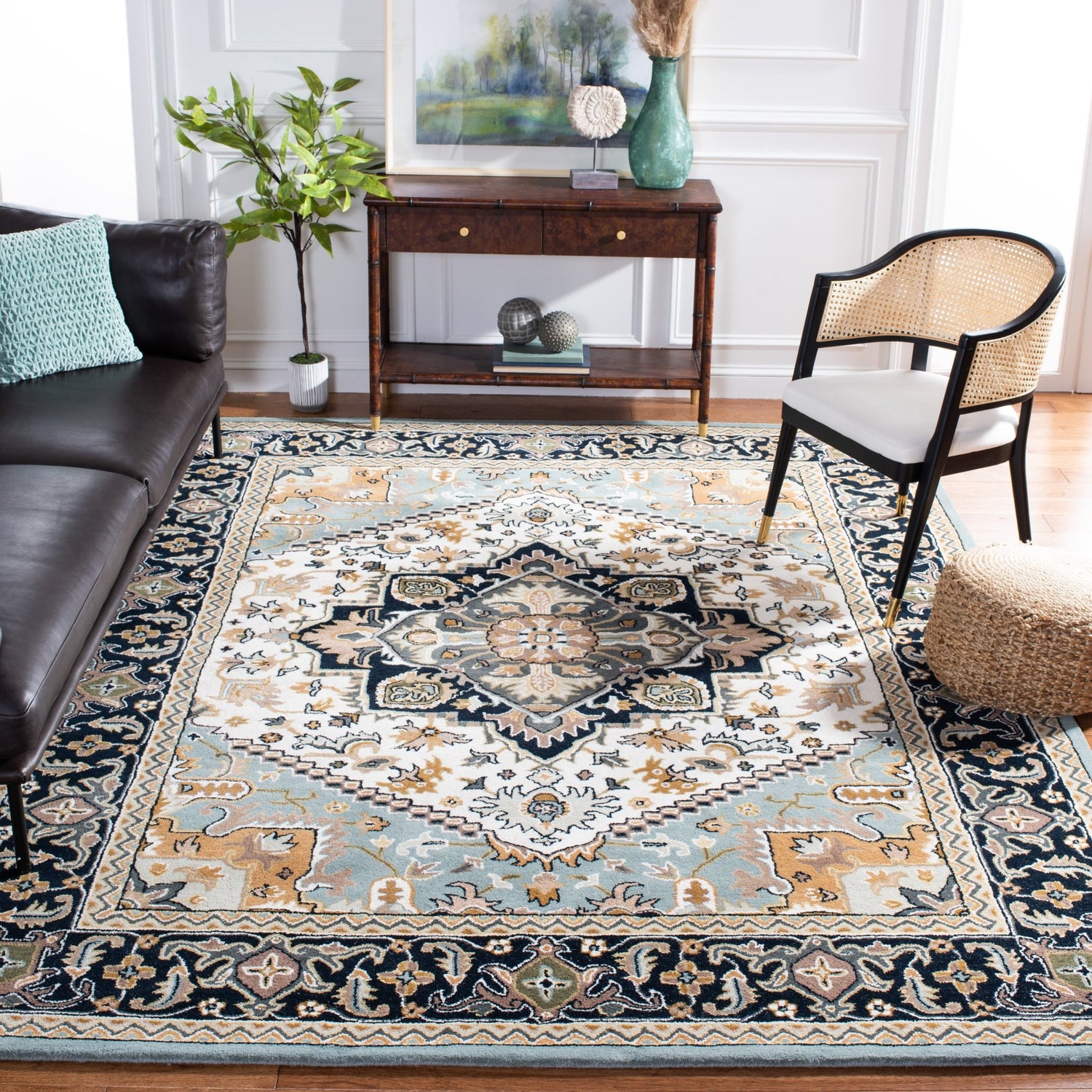 Safavieh Heritage Hg625W Grey/Green Rug - Safavieh - hg625w - 4r