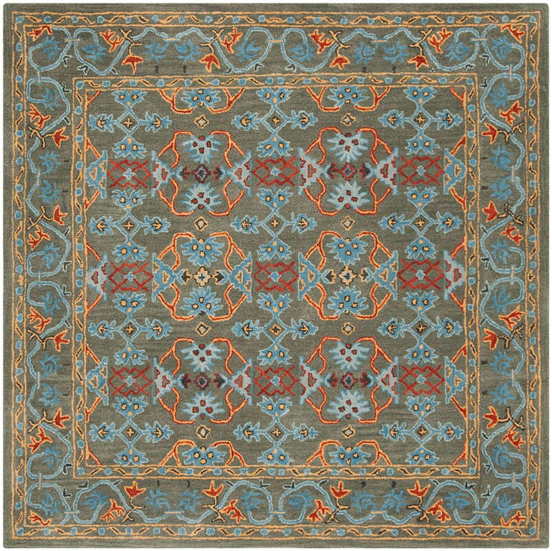 Safavieh Heritage Hg741W Sage / Blue Rugs - Safavieh - hg741w - 6sq