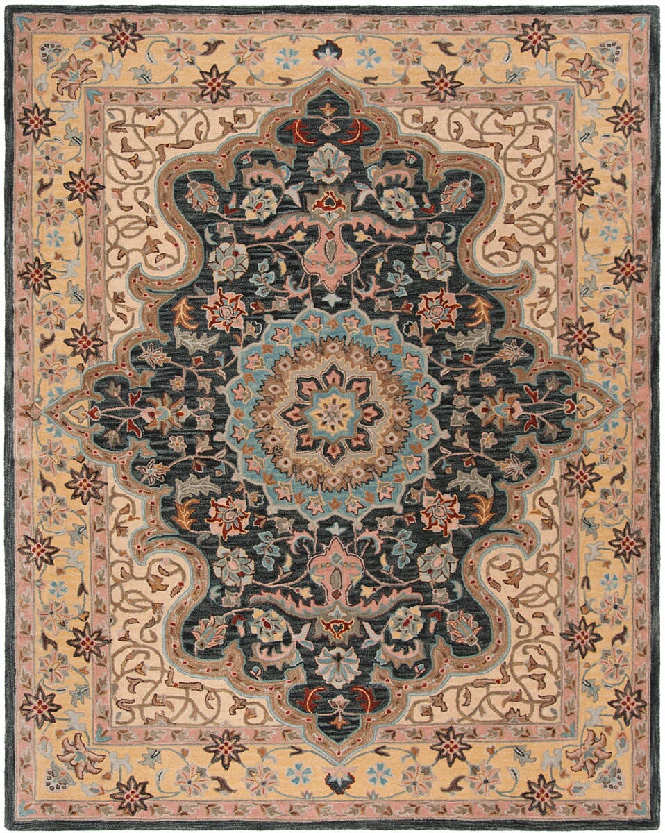 Safavieh Heritage Hg918A Creme / Black Rugs - Safavieh - hg918a - 6r