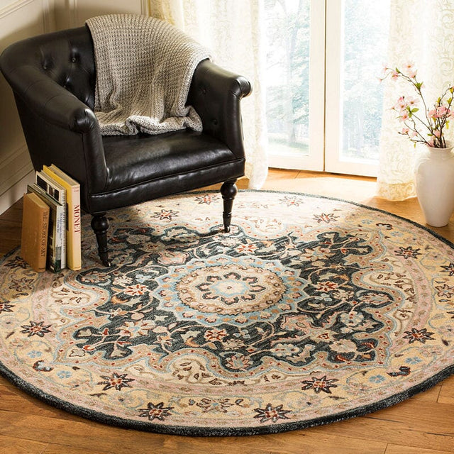 Safavieh Heritage Hg918A Creme / Black Rugs - Safavieh - hg918a - 6sq