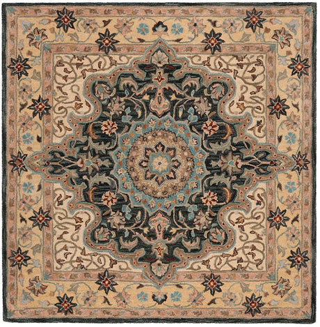 Safavieh Heritage Hg918A Creme / Black Rugs - Safavieh - hg918a - 6sq
