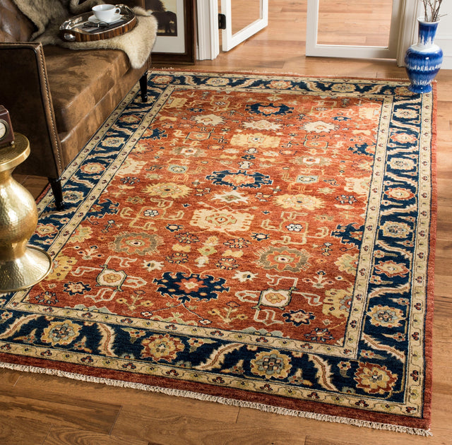 Safavieh Heriz Hrz277A Rust/Navy Rug - Safavieh - hrz277a - 6