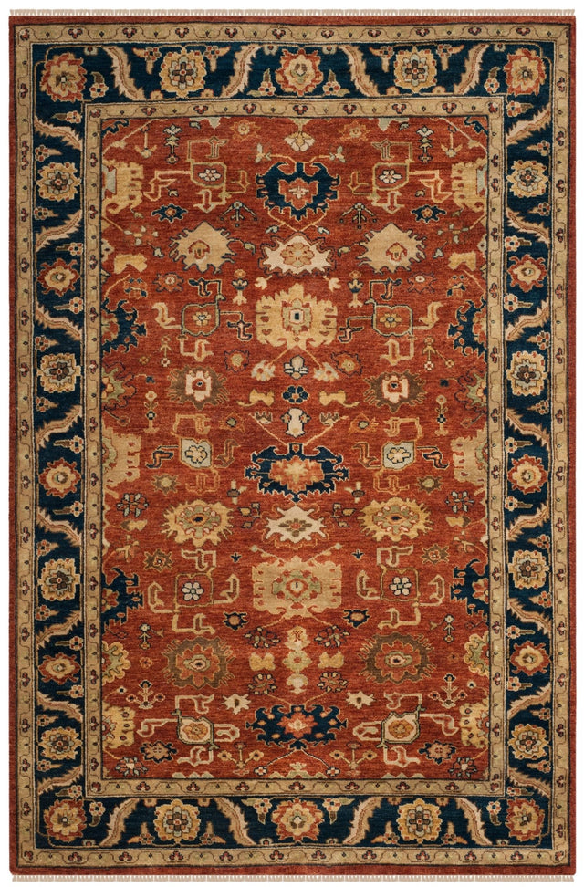 Safavieh Heriz Hrz277A Rust/Navy Rug - Safavieh - hrz277a - 6