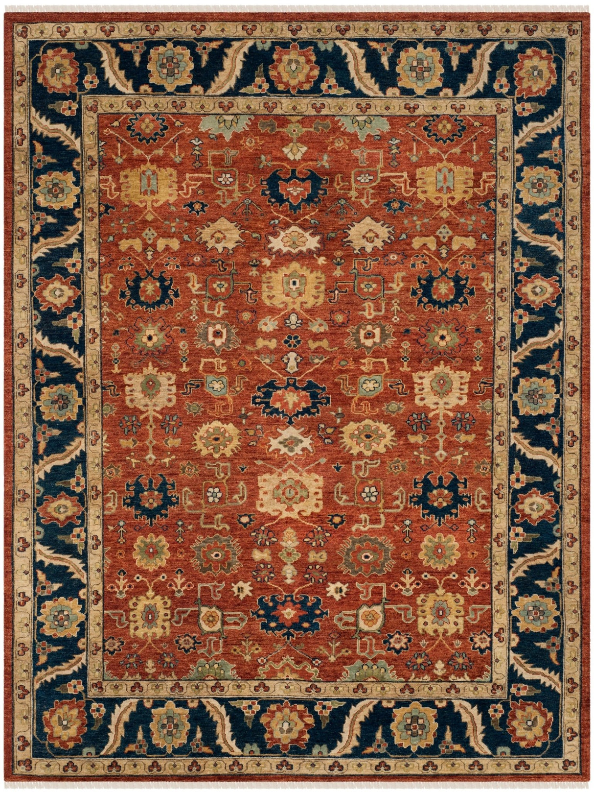 Safavieh Heriz Hrz277A Rust/Navy Rug - Safavieh - hrz277a - 6