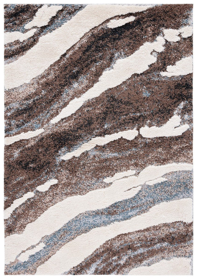 Safavieh Hi - Lo Shag Hls204T Brown/Beige Blue Rug - Safavieh - hls204t - 4