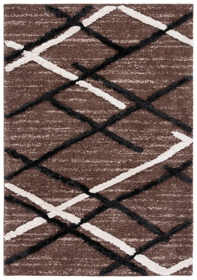 Safavieh Hi - Lo Shag Hls206T Brown/Ivory Charcoal Rug - Safavieh - hls206t - 4
