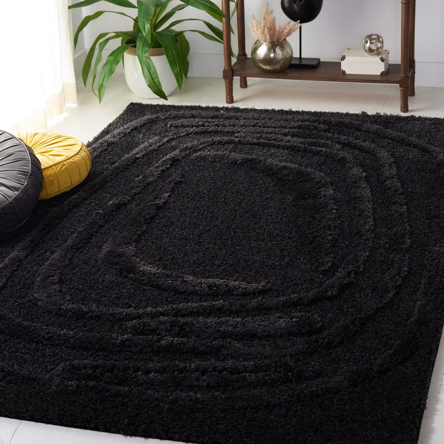 Safavieh Hi - Lo Shag Hls214Z Black Rug - Safavieh - hls214z - 4