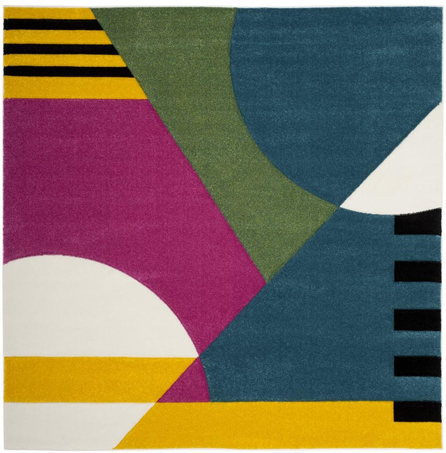 Safavieh Hollywood Hlw706C Peacock Blue / Fuchsia Rugs - hlw706c-5sq