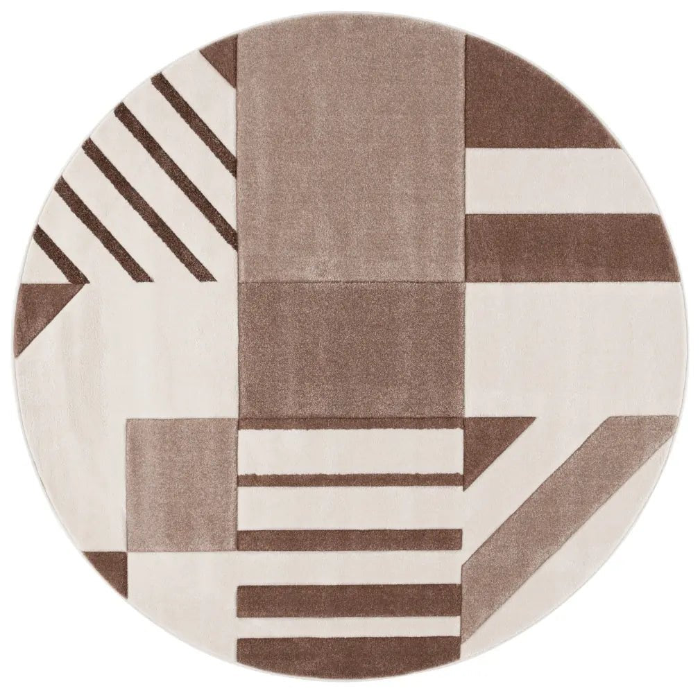 Safavieh Hollywood 6'-7" x 6'-7" Rug in Ivory / Brown