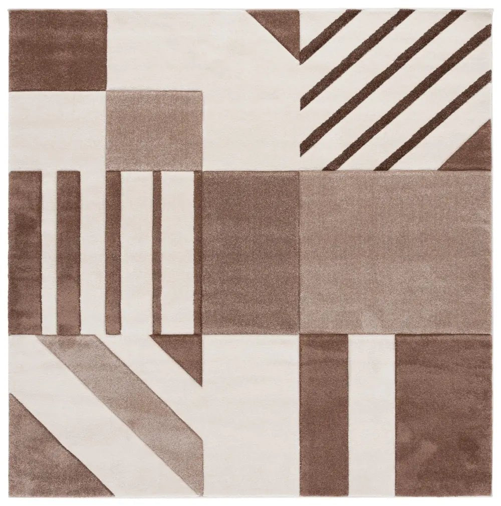 Safavieh Hollywood 6'-7" x 6'-7" Rug in Ivory / Brown