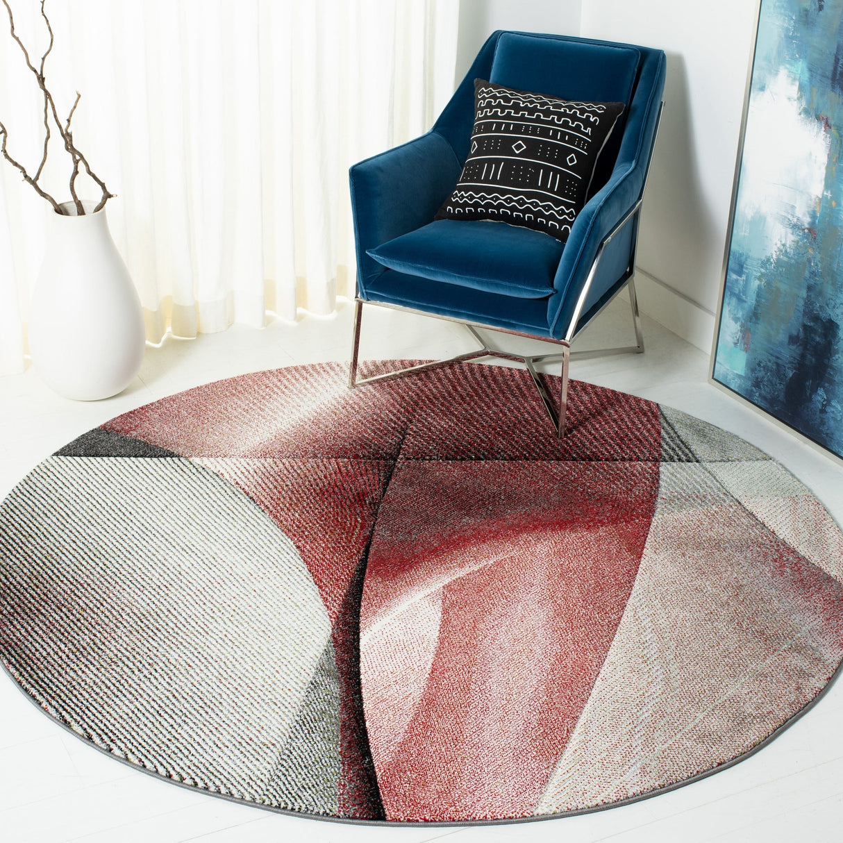 Safavieh Hollywood Hlw715Q Grey/Red Rugs - Safavieh - hlw715q - 7r