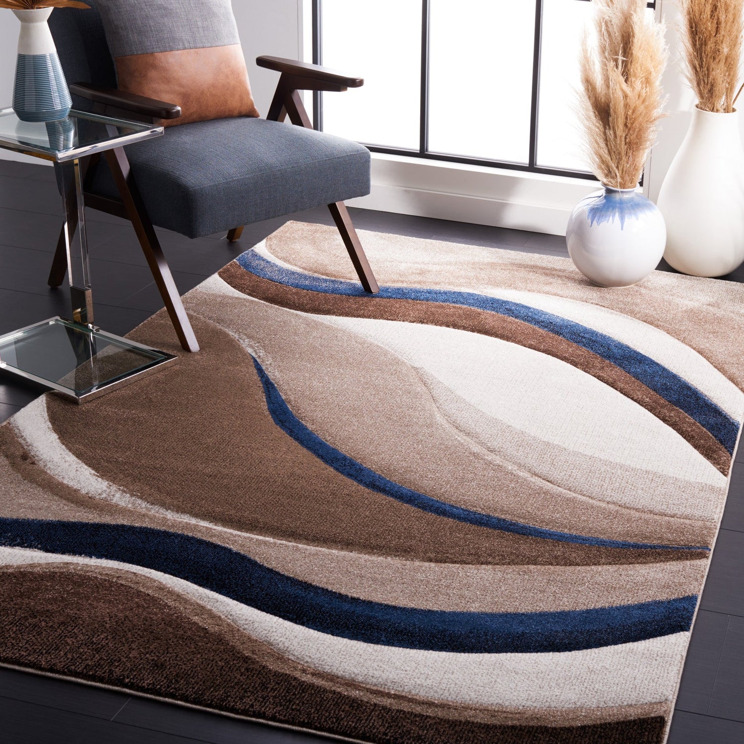 Safavieh Hollywood Hlw766C Beige/Blue Rug - Safavieh - hlw766c - 4