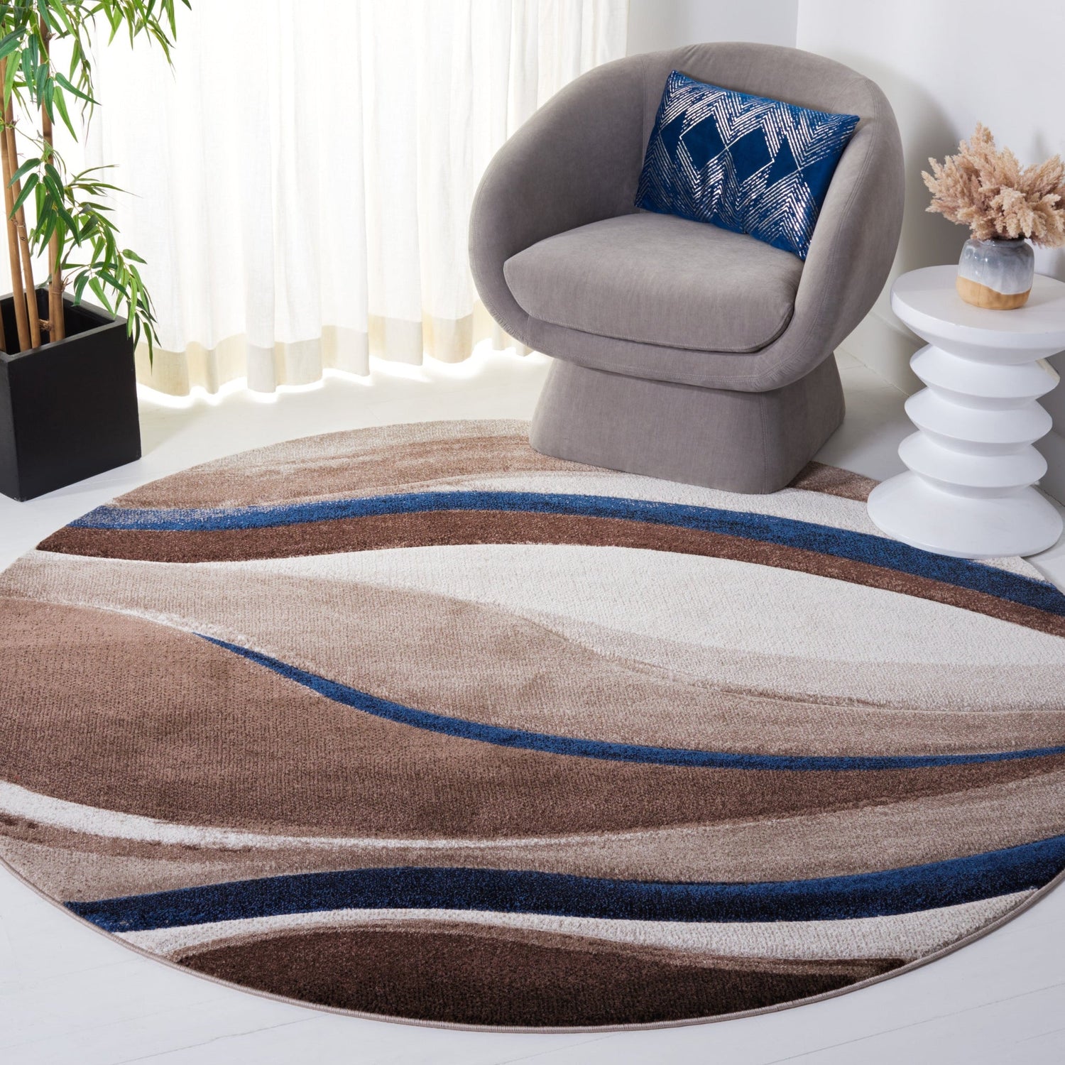 Safavieh Hollywood Hlw766C Beige/Blue Rug - Safavieh - hlw766c - 7r