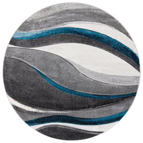 Safavieh Hollywood Hlw766M Grey/Turquoise Rug - Safavieh - hlw766m - 7r