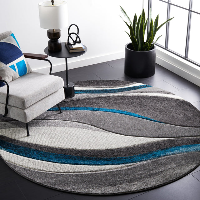 Safavieh Hollywood Hlw766M Grey/Turquoise Rug - Safavieh - hlw766m - 7r
