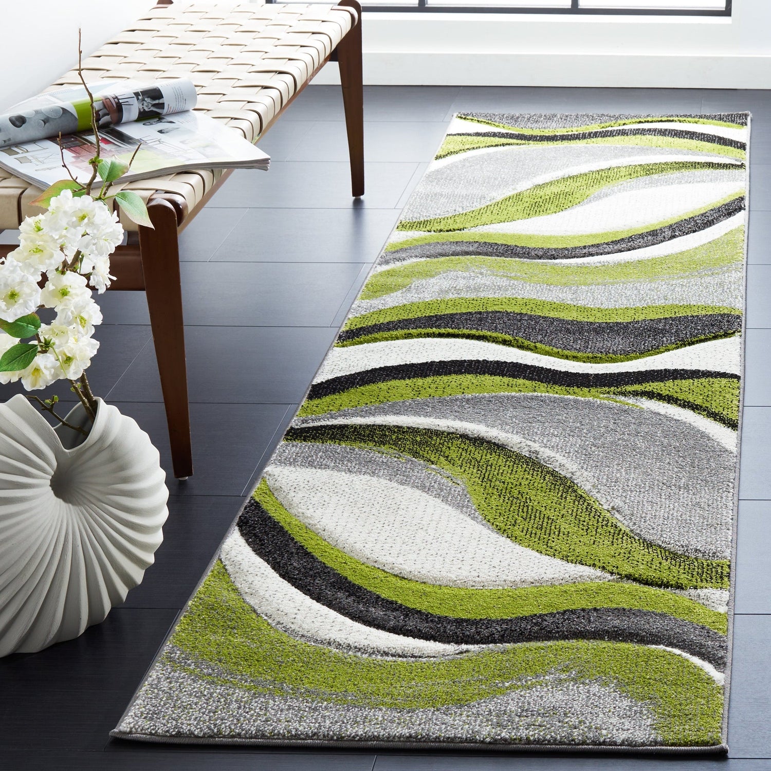 Safavieh Hollywood Hlw766Y Grey/Green Rug - Safavieh - hlw766y - 7r