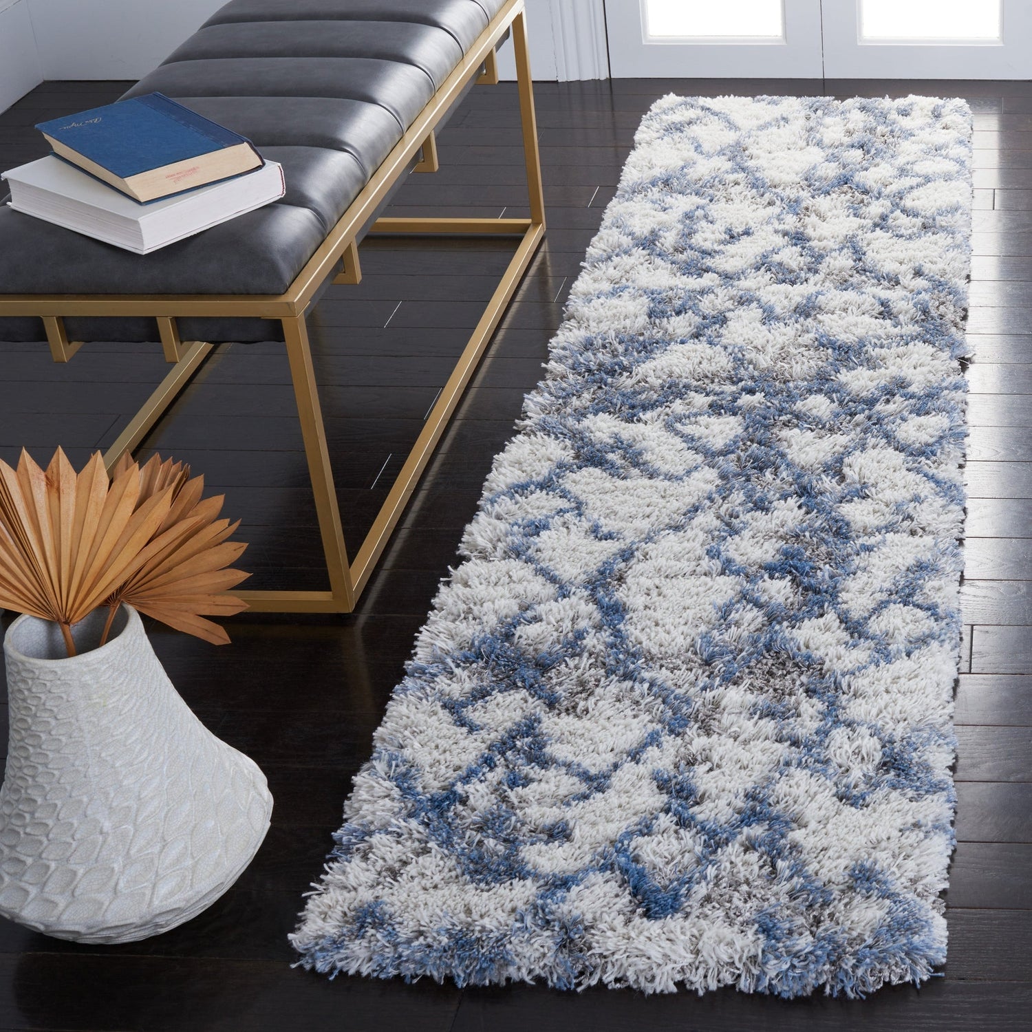 Safavieh Horizon Shag Hzn894M Ivory/Blue Rugs - Safavieh - hzn894m - 7r