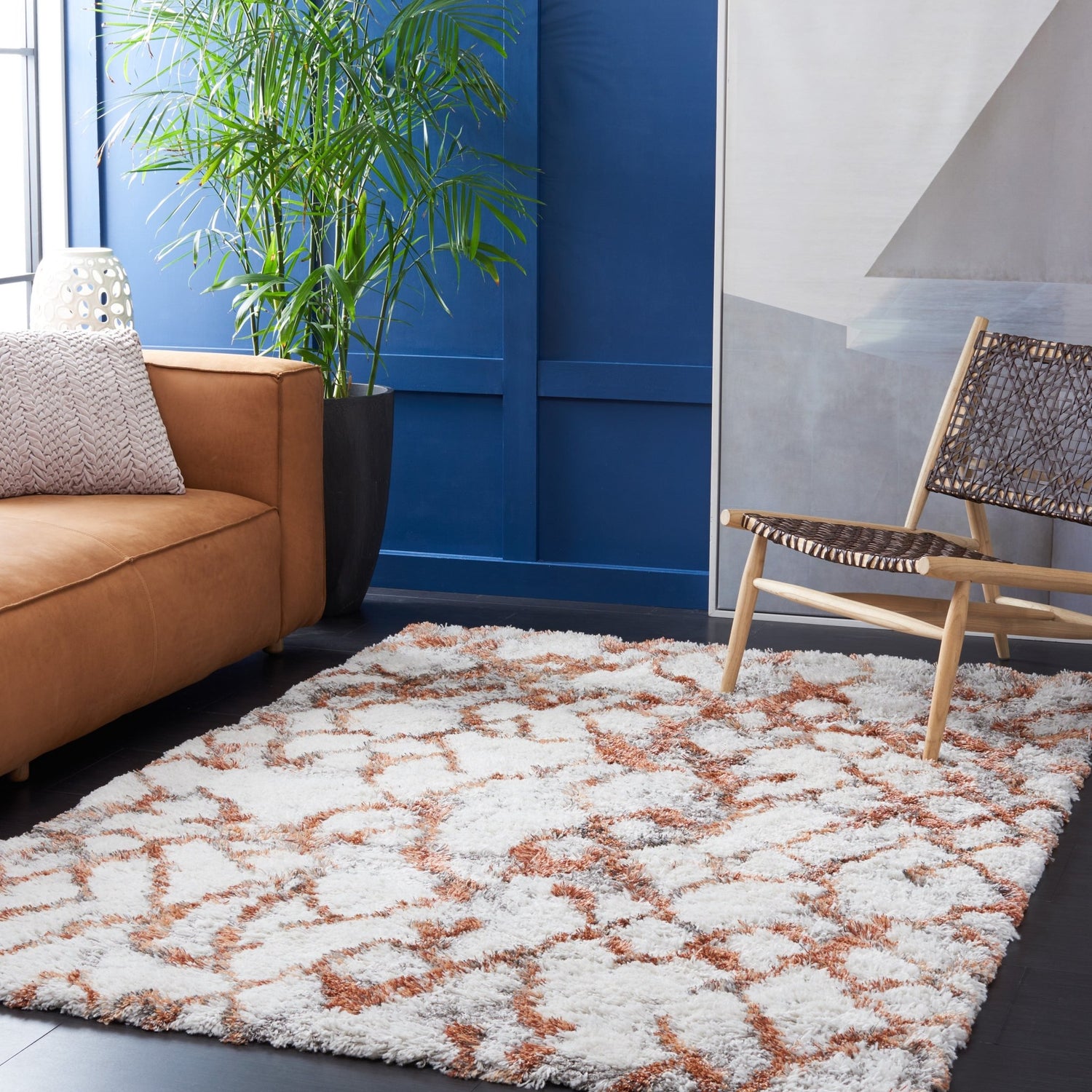 Safavieh Horizon Shag Hzn894P Ivory/Rust Rugs - Safavieh - hzn894p - 3