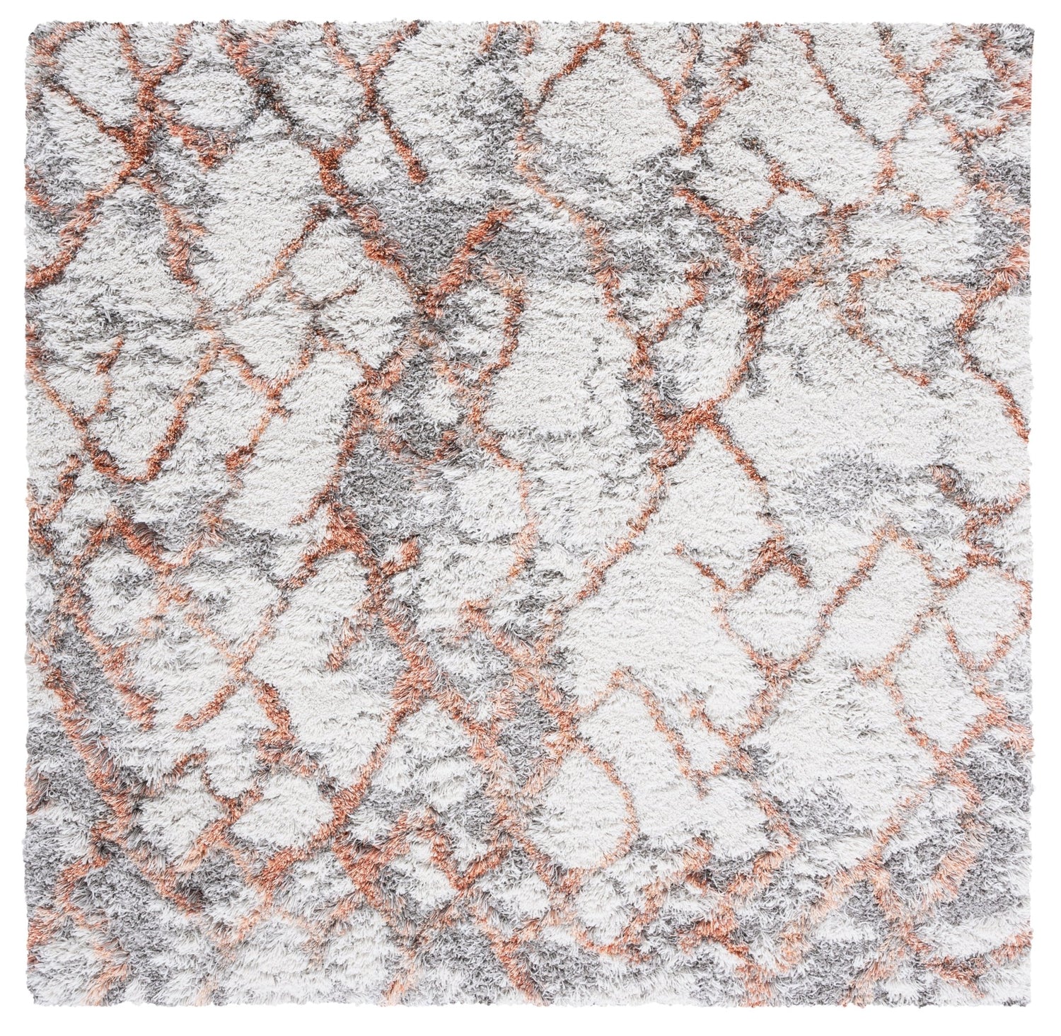 Safavieh Horizon Shag Hzn894P Ivory/Rust Rugs - Safavieh - hzn894p - 7sq