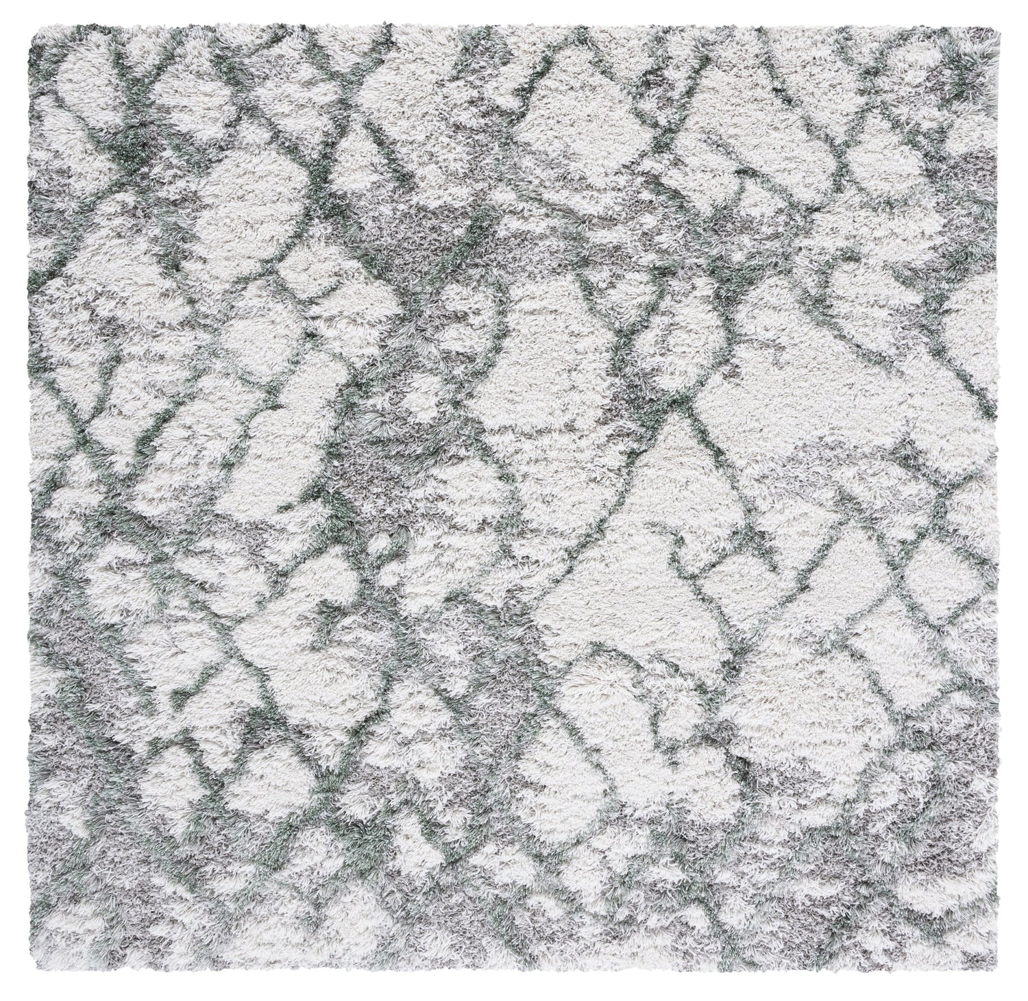 Safavieh Horizon Shag Hzn894Y Ivory/Green Rugs - Safavieh - hzn894y - 7sq