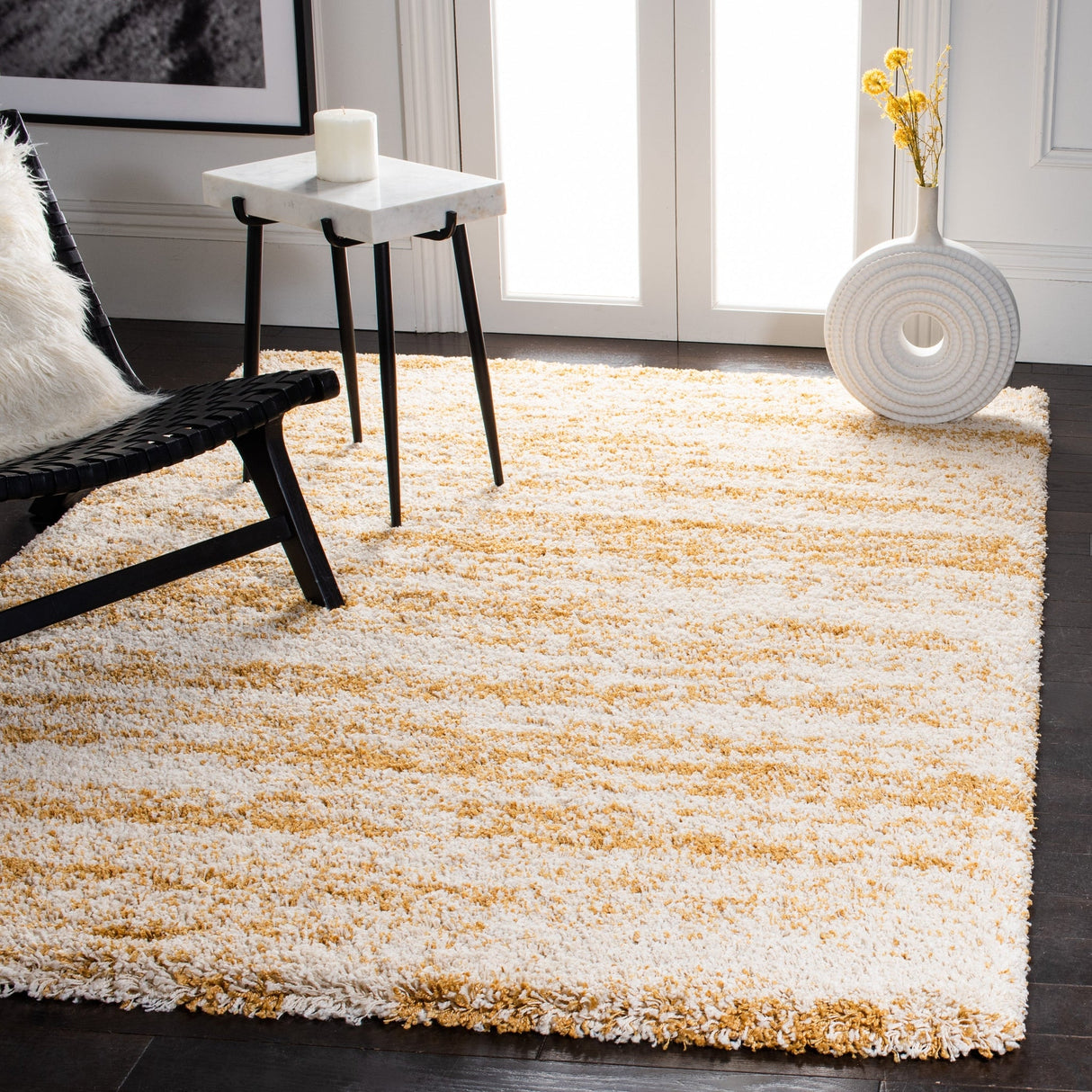 Safavieh Hudson Shag Sgh206D Ivory/Gold Rug - Safavieh - sgh206d - 4