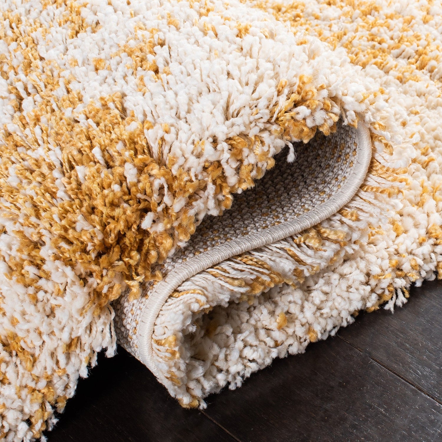 Safavieh Hudson Shag Sgh206D Ivory/Gold Rug - Safavieh - sgh206d - 7r