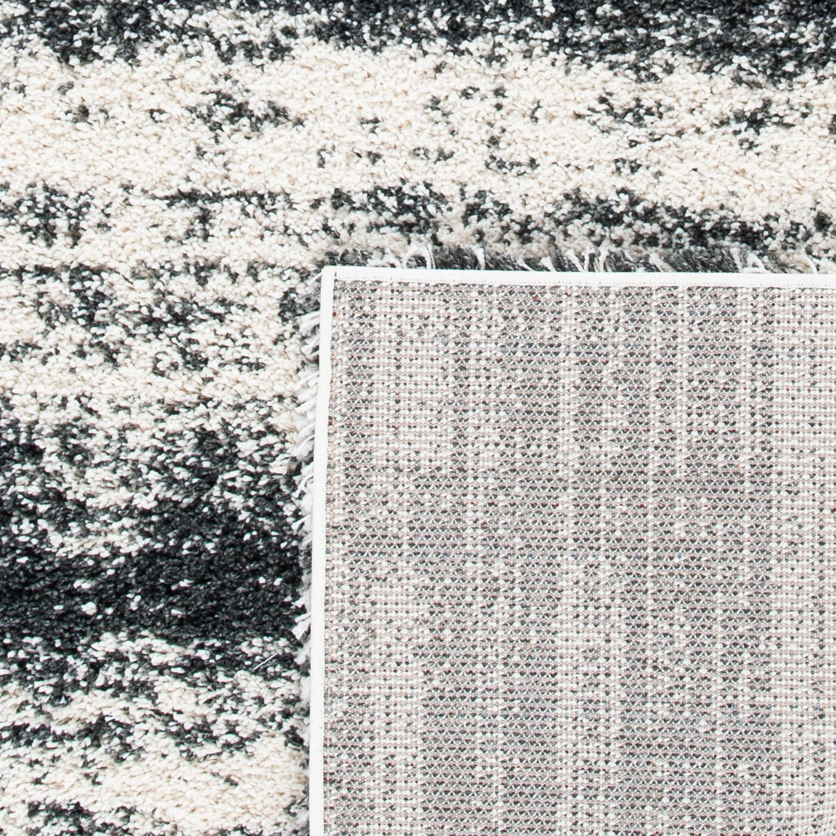 Safavieh Hudson Shag Sgh212A Ivory/Dark Grey Rugs - Safavieh - sgh212a - 7r