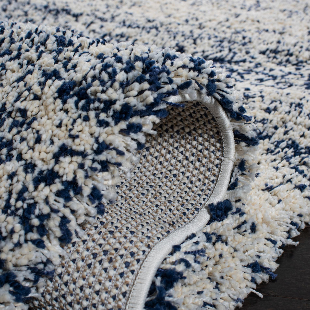 Safavieh Hudson Shag Sgh295A Ivory/Navy Rugs - Safavieh - sgh295a - 7r