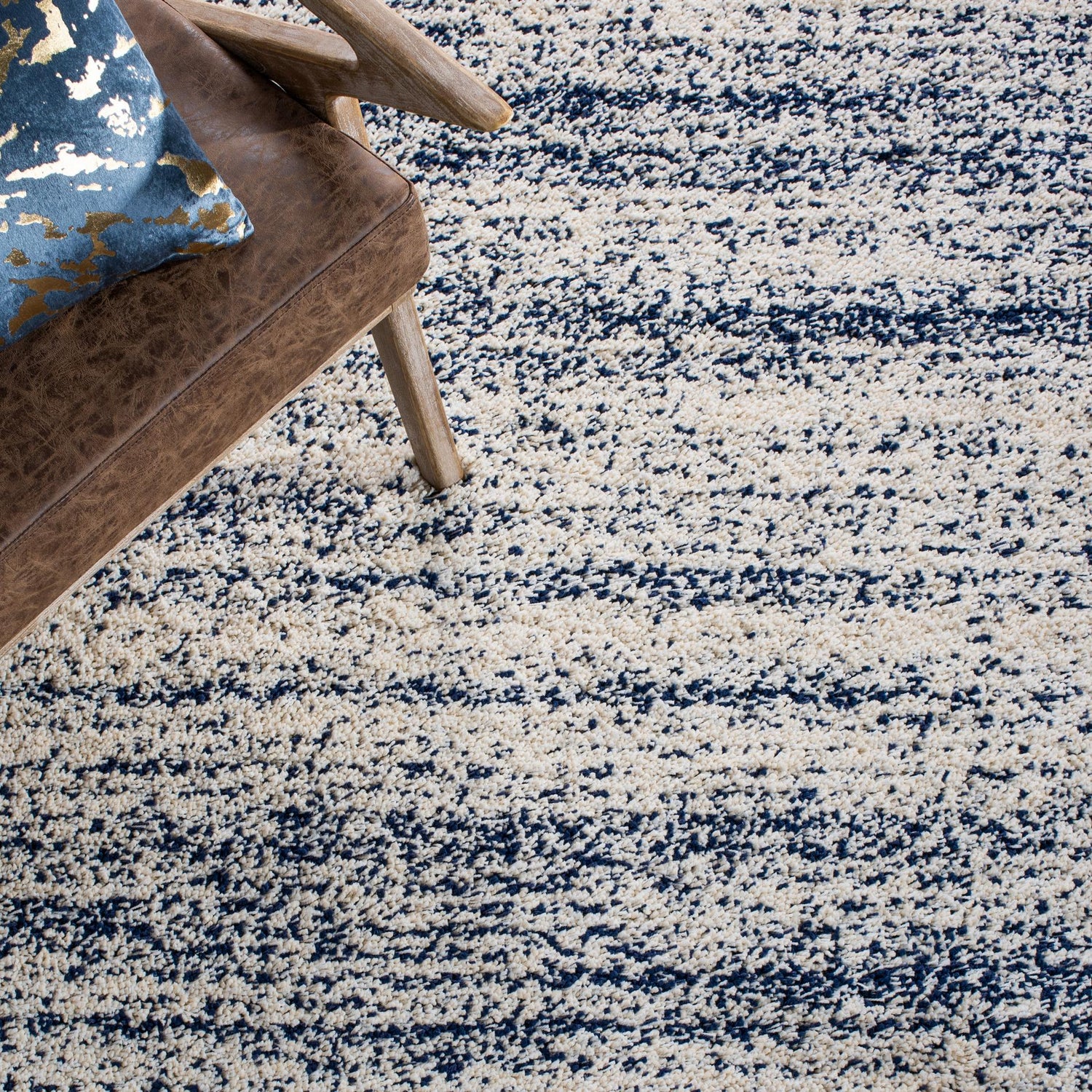 Safavieh Hudson Shag Sgh295A Ivory/Navy Rugs - Safavieh - sgh295a - 7r