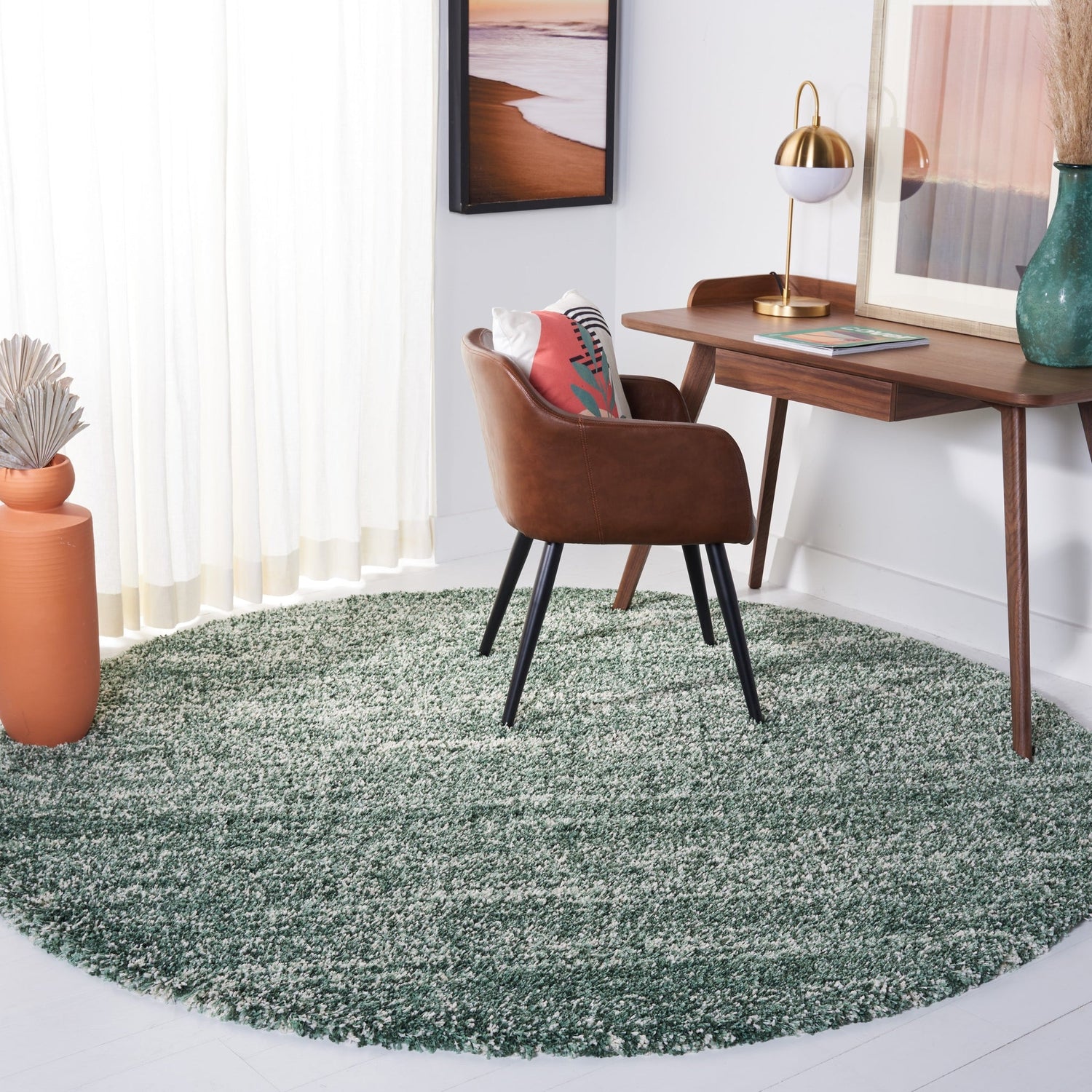 Safavieh Hudson Shag Sgh295E Green/Ivory Rugs - Safavieh - sgh295e - 7r