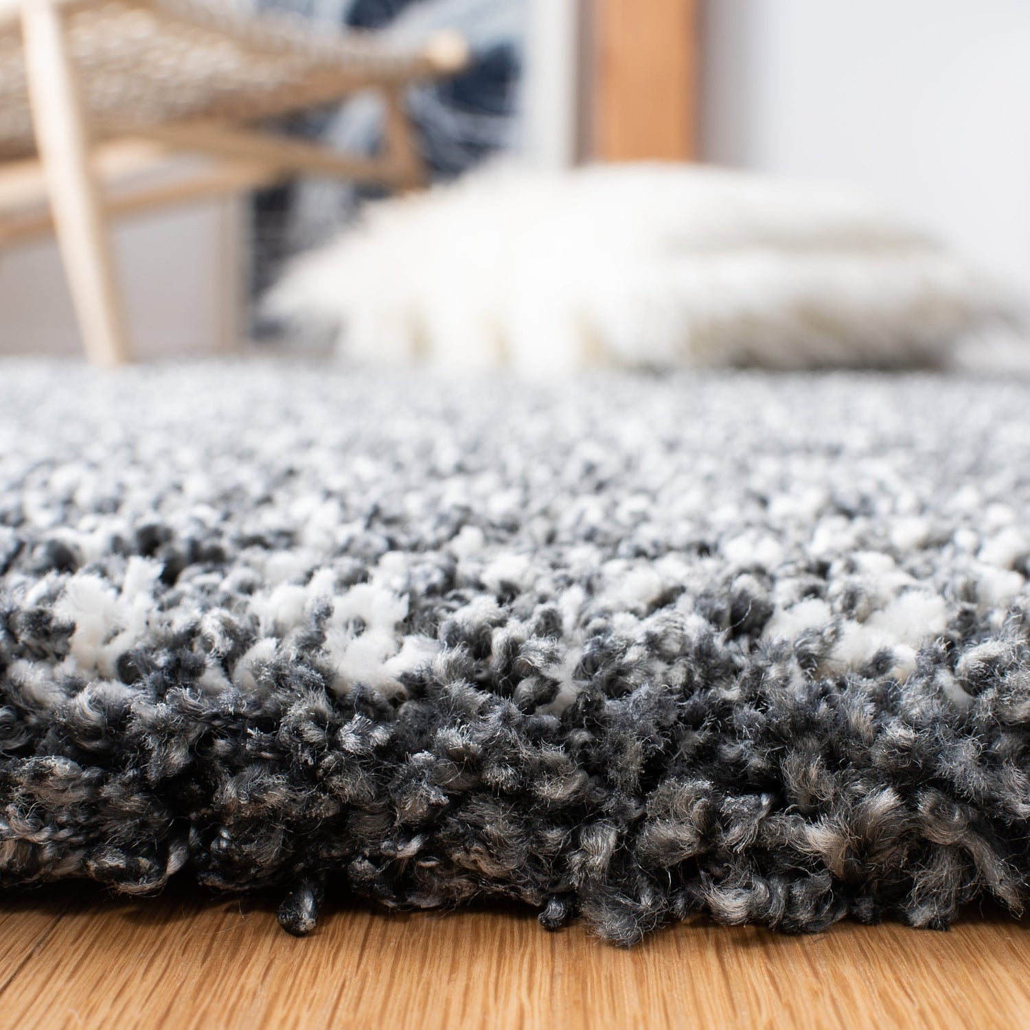 Safavieh Hudson Shag Sgh295F Dark Grey/Ivory Rugs - Safavieh - sgh295f - 7r