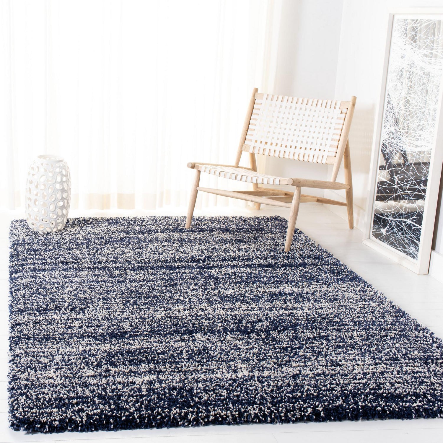Safavieh Hudson Shag Sgh295N Navy/Ivory Rugs - Safavieh - sgh295n - 4