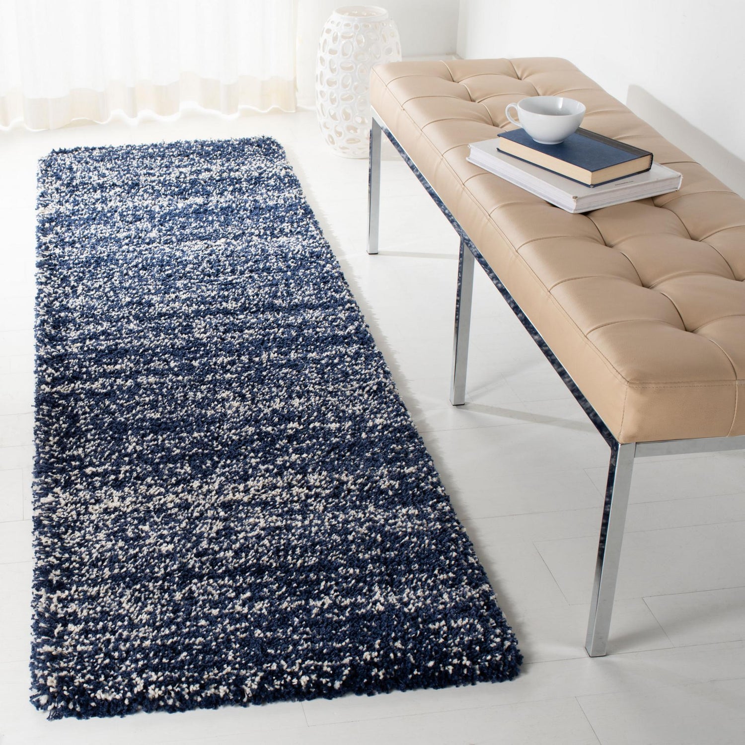 Safavieh Hudson Shag Sgh295N Navy/Ivory Rugs - Safavieh - sgh295n - 7r