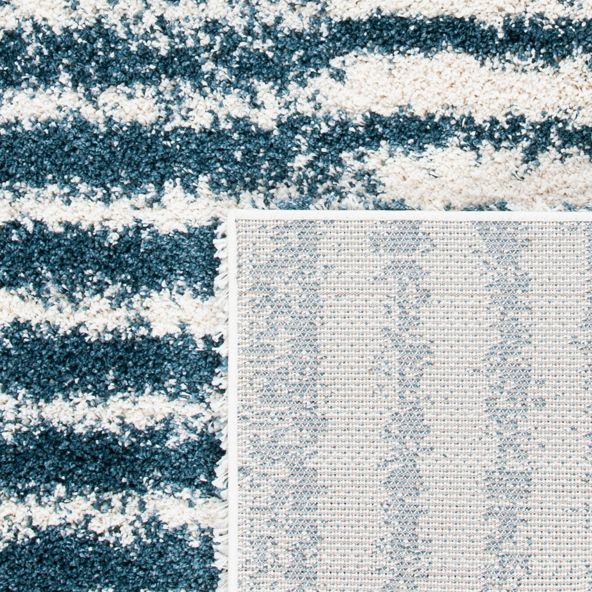 Safavieh Hudson Shag Sgh298A Ivory/Slate Blue Rugs - Safavieh - sgh298a - 3