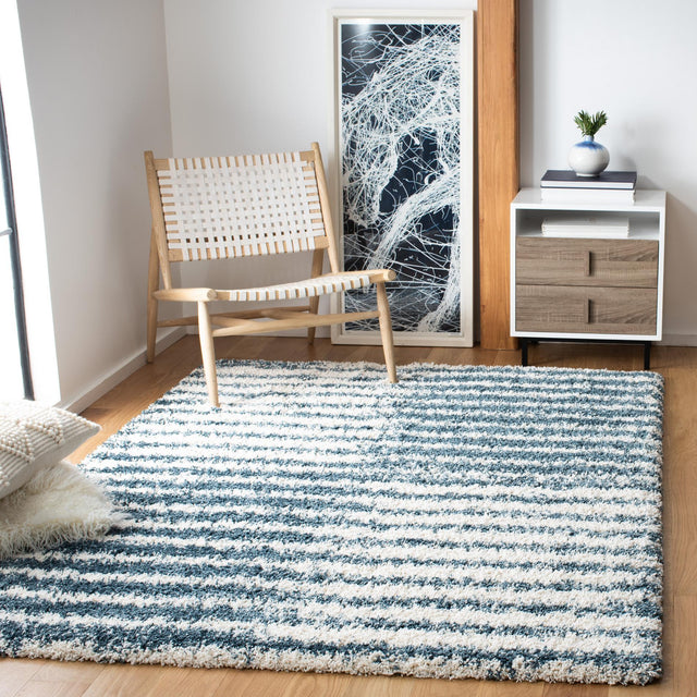 Safavieh Hudson Shag Sgh298A Ivory/Slate Blue Rugs - Safavieh - sgh298a - 3