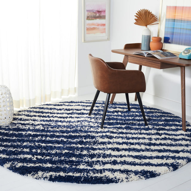 Safavieh Hudson Shag Sgh298N Navy/Ivory Rugs - Safavieh - sgh298n - 7r