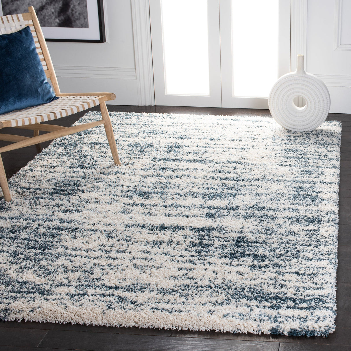 Safavieh Hudson Shag Sgh299A Ivory/Slate Blue Rugs - Safavieh - sgh299a - 4