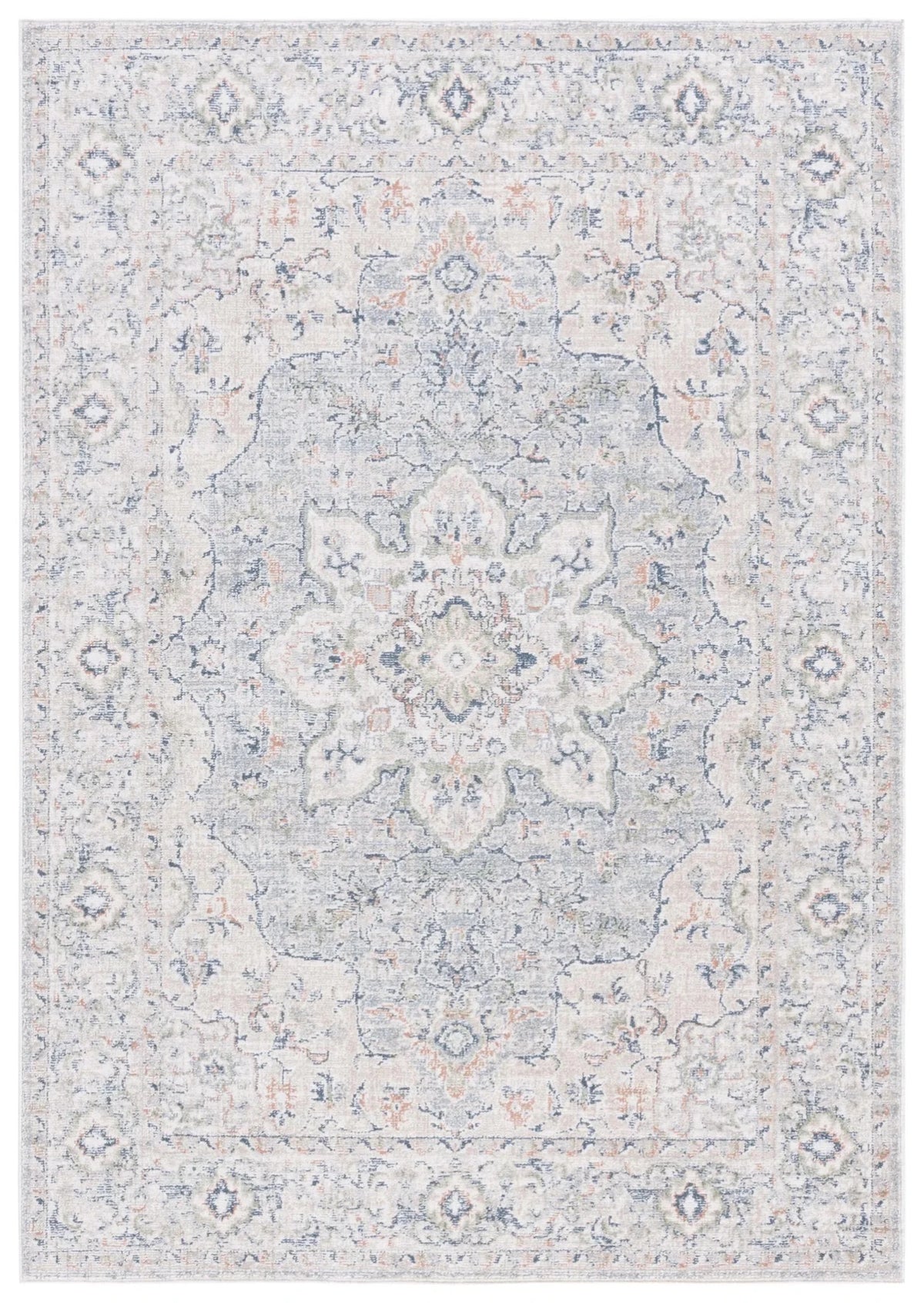 Safavieh Hunter 100 4'-0" x 6'-0" Rug in Ivory Grey / Dark Grey / Beige