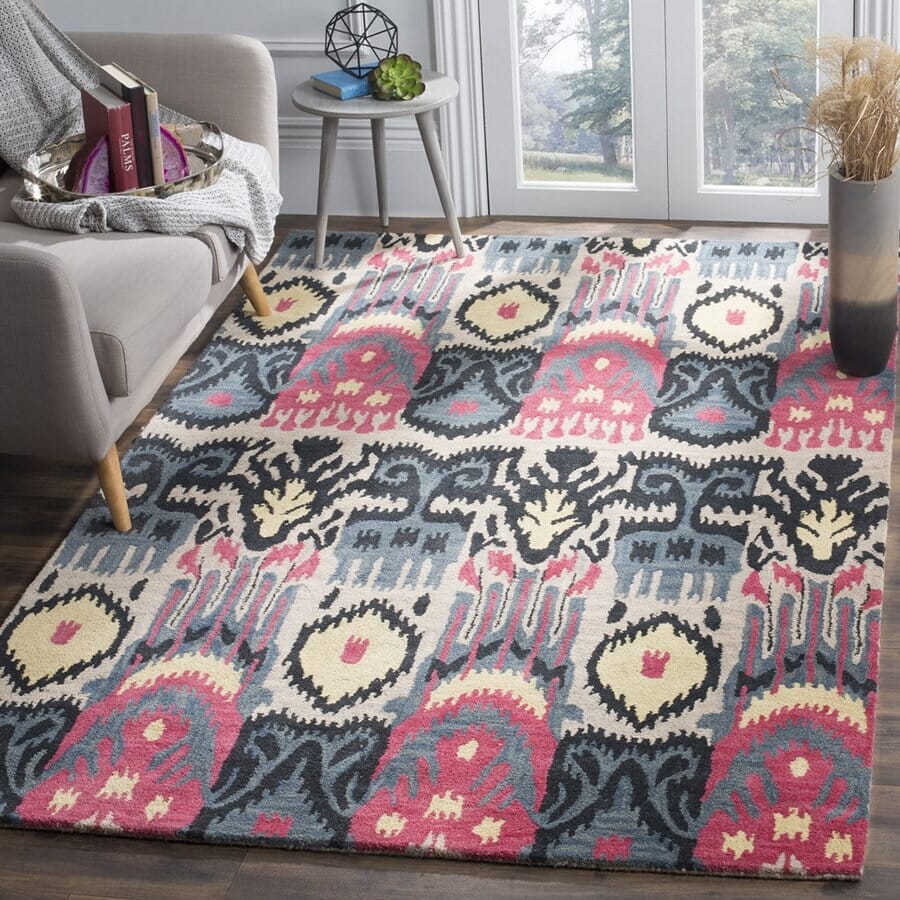 Safavieh Ikat Ikt466A Beige / Blue Rugs - Safavieh - ikt466a - 2