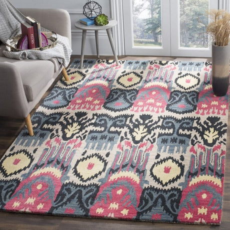Safavieh Ikat Ikt466A Beige / Blue Rugs - Safavieh - ikt466a - 2