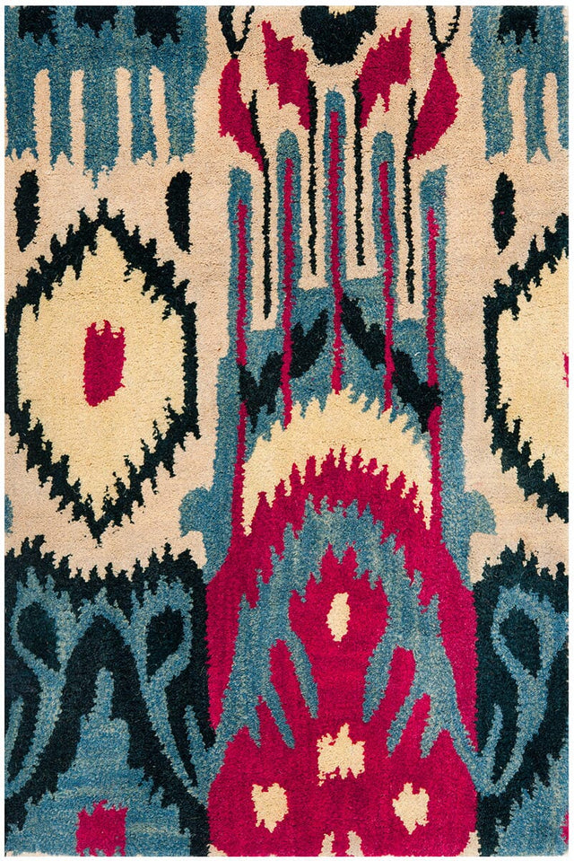 Safavieh Ikat Ikt466A Beige / Blue Rugs - Safavieh - ikt466a - 6r