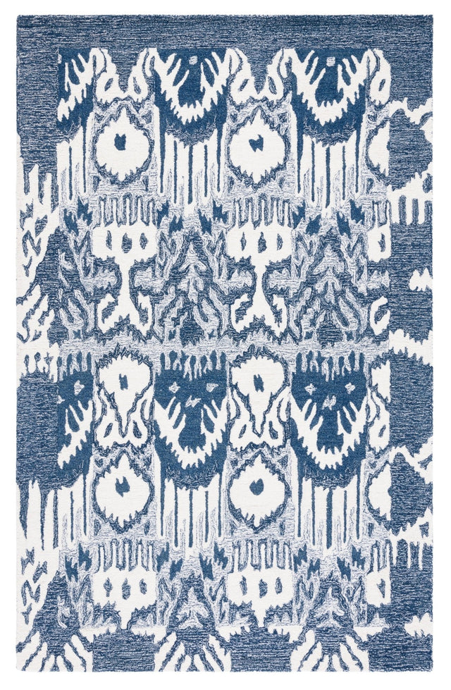 Safavieh Ikat Ikt651M Blue/Ivory Rug - Safavieh - ikt651m - 3
