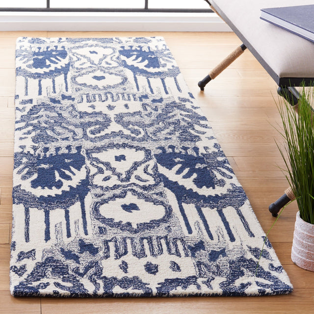 Safavieh Ikat Ikt651M Blue/Ivory Rug - Safavieh - ikt651m - 6r