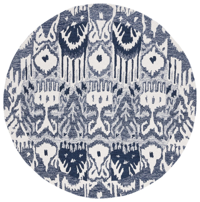 Safavieh Ikat Ikt651M Blue/Ivory Rug - Safavieh - ikt651m - 6r