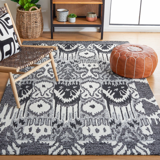 Safavieh Ikat Ikt651Z Black/Ivory Rug - Safavieh - ikt651z - 3