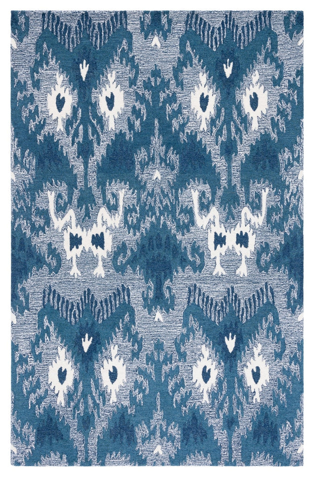 Safavieh Ikat Ikt652M Blue/Ivory Rug - Safavieh - ikt652m - 3