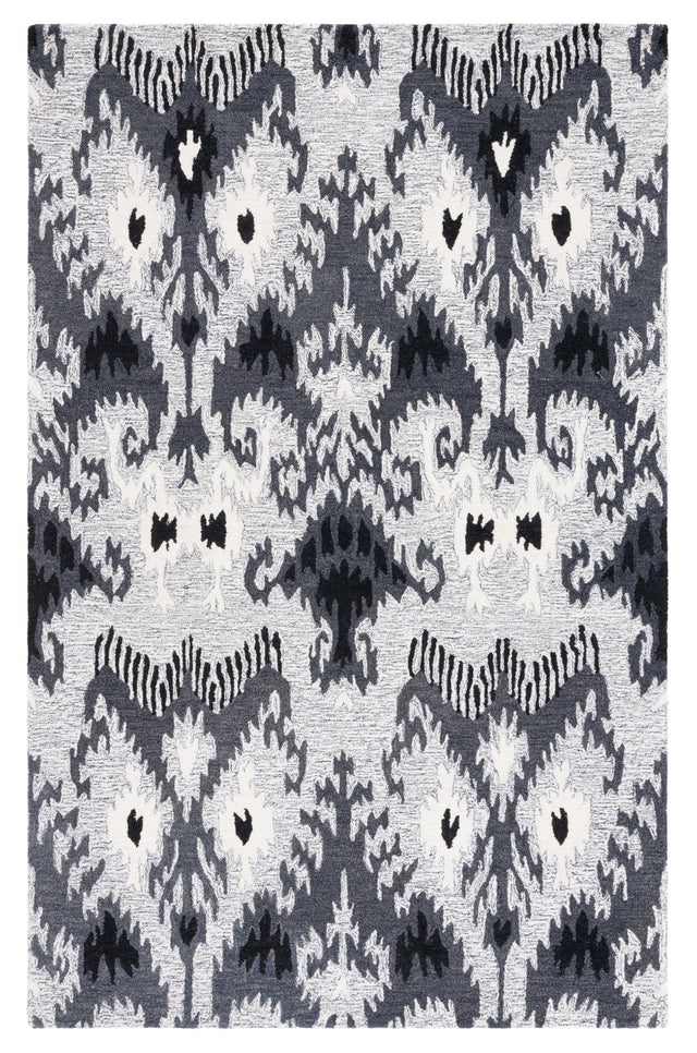 Safavieh Ikat Ikt652Z Grey/Black Rug - Safavieh - ikt652z - 3