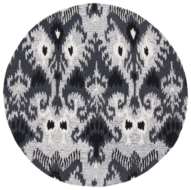 Safavieh Ikat Ikt652Z Grey/Black Rug - Safavieh - ikt652z - 6r